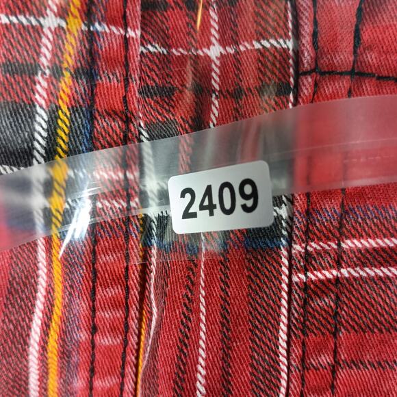 Royal Bones Skirt Womens Small Red Plaid Punk Chain Mini Grunge Gothic Plaid - Picture 8 of 8